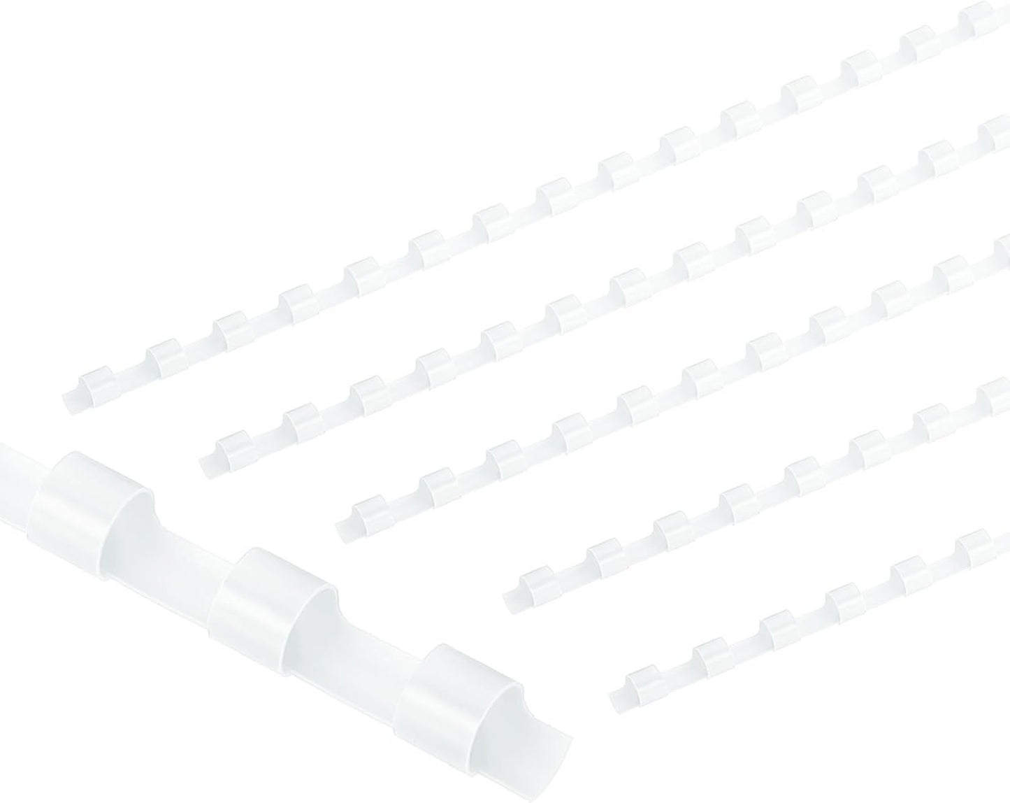 PATIKIL 6mm (1/4") Plastic Binding Combs, 100 Pcs 21 Rings Comb Binding Spines 20 Sheet Capacity Letter Size for Binding Paper Sheets, White