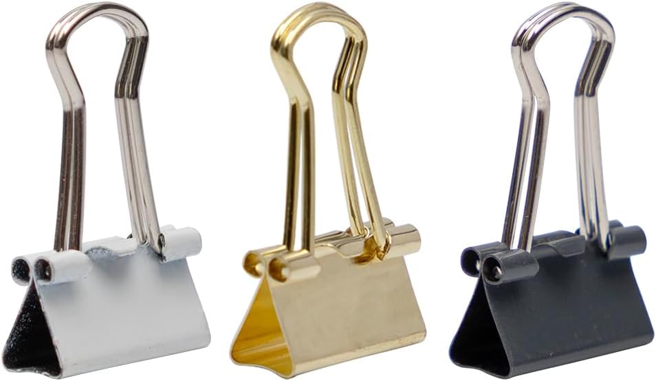 JAM PAPER Colorful Binder Clips Assortment - Extra Small - 3/5 Inch (15 mm) - Assorted Business Colors - 90 Binderclips/Pack