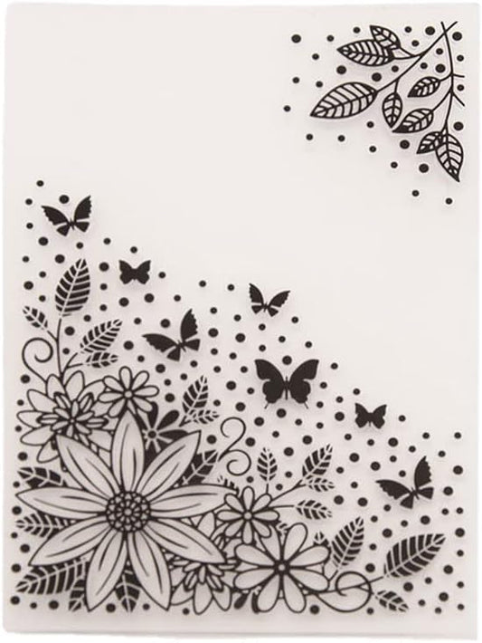 NZJ 3D Christmas Flower Summer Frame Butterfly Plastic Embossing Folders for Card Making Scrapbooking and Other Paper Crafts (Flower) (Butterfly)