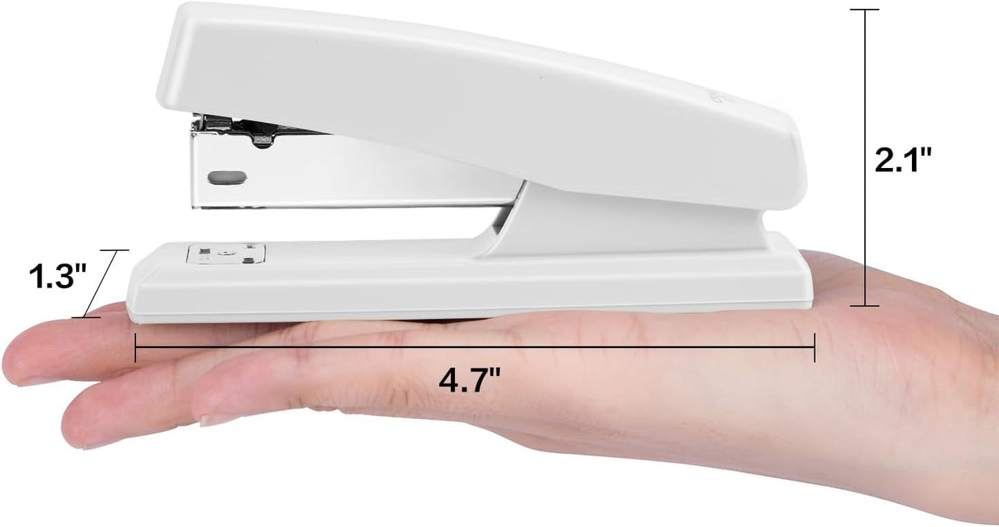 Deli Stapler, Desktop Staplers with 640 Staples, Office Stapler, 25 Sheet Capacity, White
