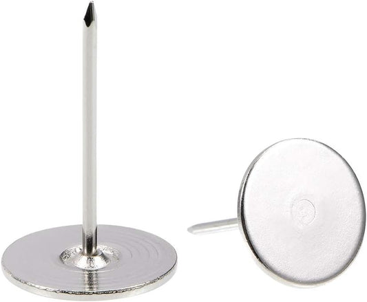 uxcell Upholstery Nails Tacks 19mmx30mm Flat Head Furniture Nails Silver Tone for Furniture Sofa Headboards, 100 Pcs