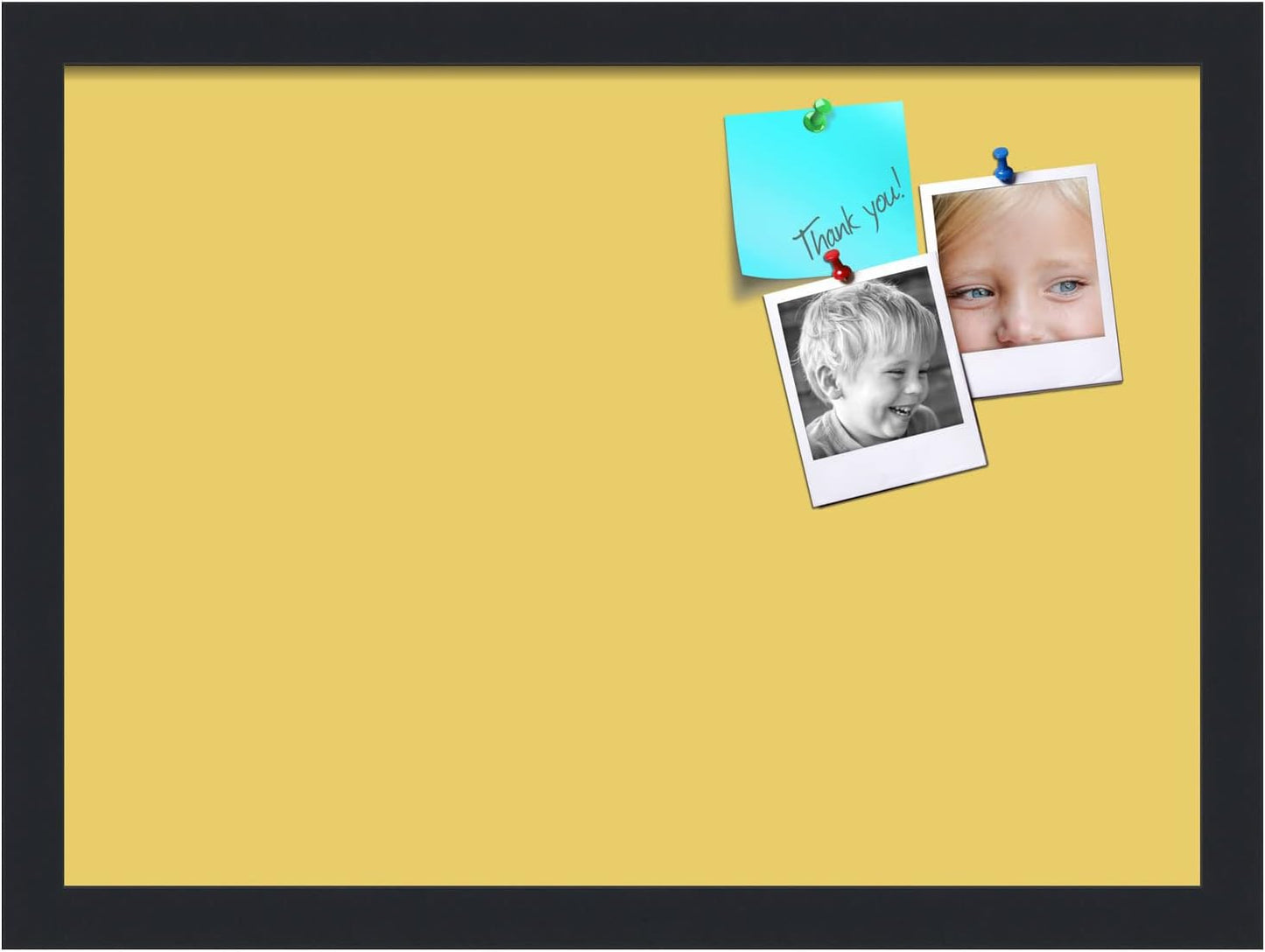 PinPix 18x13 Inch Cork Bulletin Board. This Decorative Framed Pin Board Comes with Honey Pastel Design and a Satin Black Frame. Ideal for Home Office Decor or Message Board (PinPix-1810)