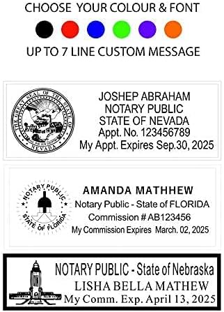 Notary Stamp Seal Ink Personalized Self Inking Stamp Custom Stamp Rubber Stamp Trodat 4913 Self Ink Notary Stamp - 7/8" x 2-3/8" Impression Area