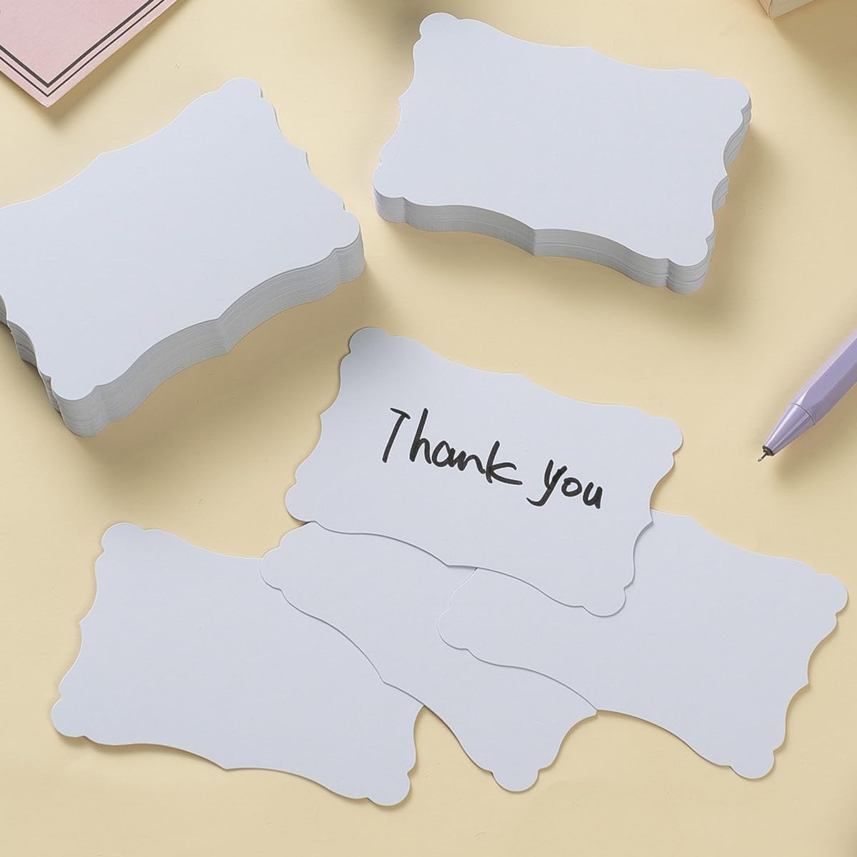 120 Pieces Small Mini Business Cards Vintage Assorted Colors Blank Note Cards Gift Word Card for Business Cards, Gift Cards (White, 3 x 5 inches)