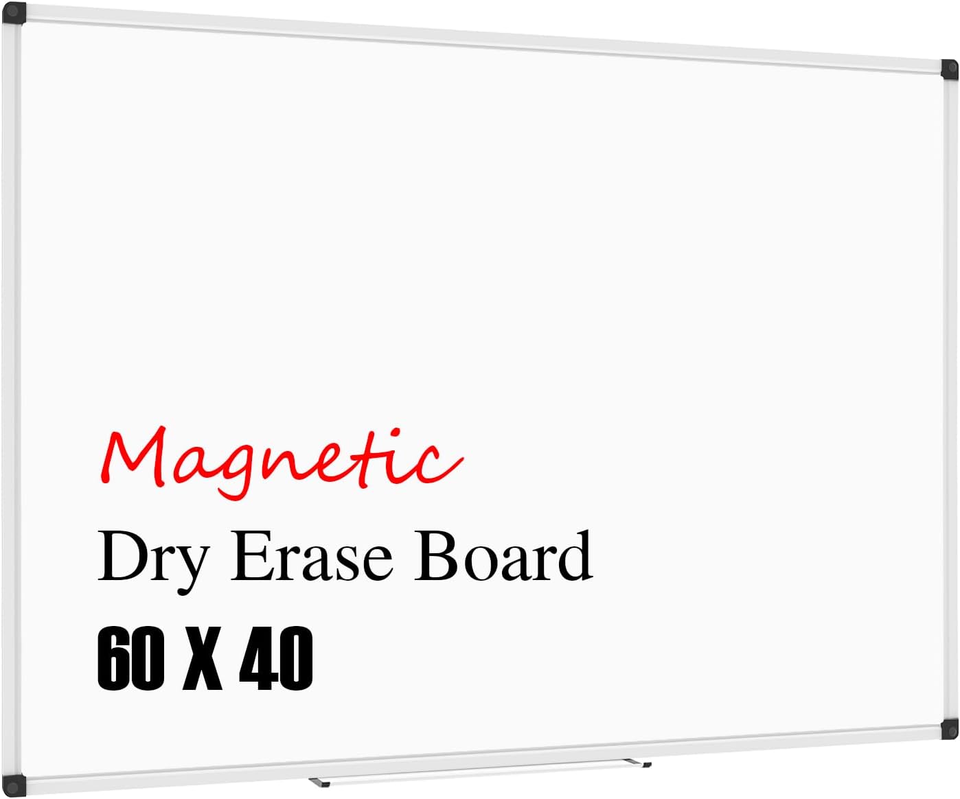 XBoard Large Magnetic Whiteboard 60 x 40 Inch, Dry Erase Board for Wall with Marker Tray | Aluminum Frame Message Presentation Board