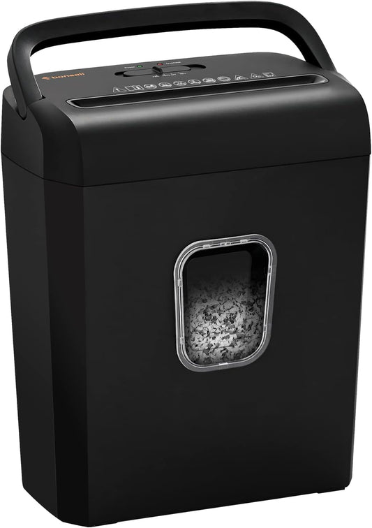 Bonsaii 6-Sheet Micro-Cut Paper Shredder, P-4 High-Security for Home & Small Office Use, Shreds Credit Cards/Staples/Clips, 3.4 Gallons Transparent Window Wastebasket, Black (C234-A)