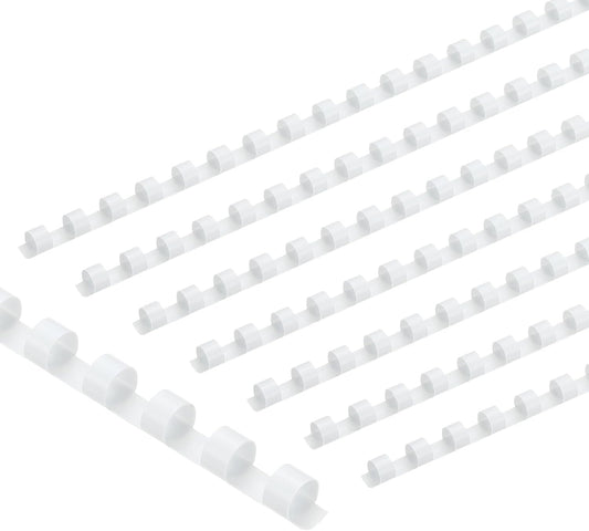 PATIKIL 8mm (5/16") Plastic Binding Combs, 200 Pcs 21 Rings Comb Binding Spines 40 Sheet Capacity Letter Size for Binding Paper Sheets Notebook Calendar Picture Album, White