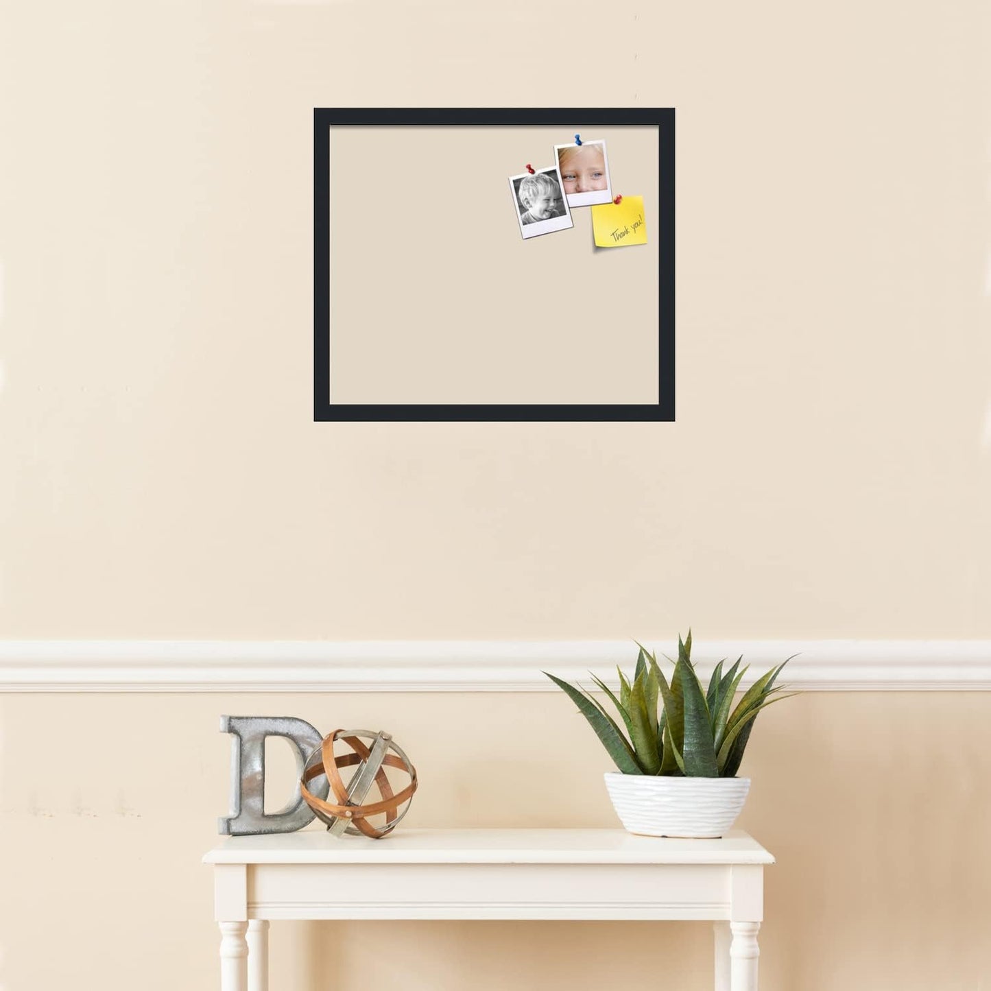 PinPix 20x17 Inch Cork Bulletin Board. This Decorative Framed Pin Board Comes with Desert Pastel Design and a Satin Black Frame. Ideal for Home Office Decor or Message Board (PinPix-1815)