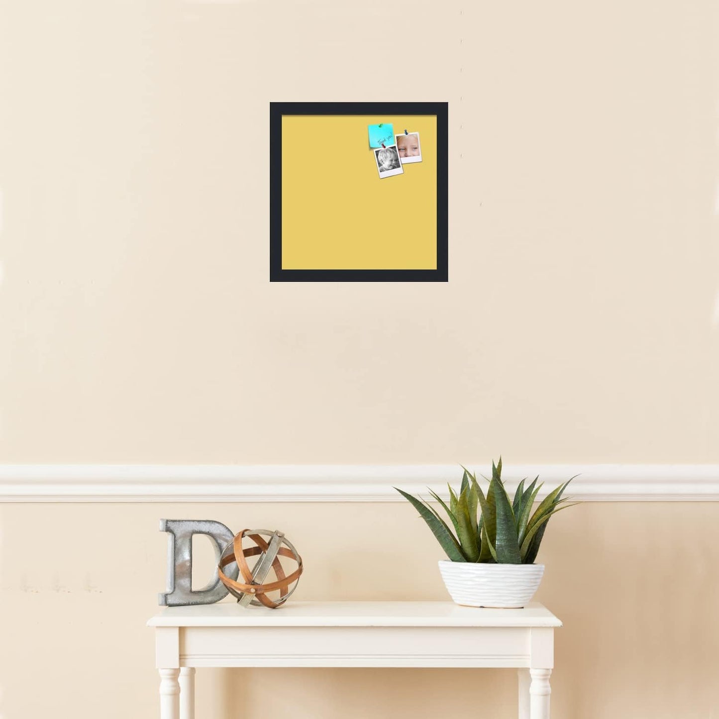 PinPix 13x13 Inch Cork Bulletin Board. This Decorative Framed Pin Board Comes with Honey Pastel Design and a Satin Black Frame. Ideal for Home Office Decor or Message Board (PinPix-1810)