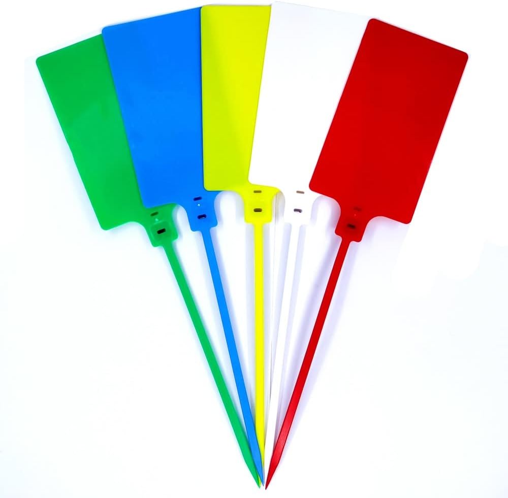 Plastic Seals Shipping Tags Logistics Use Big Sign Tie Large Label Tie, 255mm Total Length, Package of 100pcs (5 Colors Mixed)