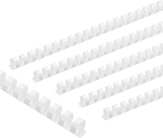 PATIKIL 16mm (5/8") Plastic Binding Combs, 50 Pcs 21 Rings Comb Binding Spines 120 Sheet Capacity Letter Size for Binding Paper Sheets Notebook Calendar Picture Album, White