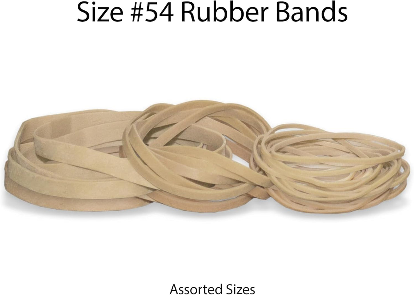 Rubber Band Depot, Size #54, ASSORTED SIZES, Everyday Rubber Bands - 1/4 Pound Bag