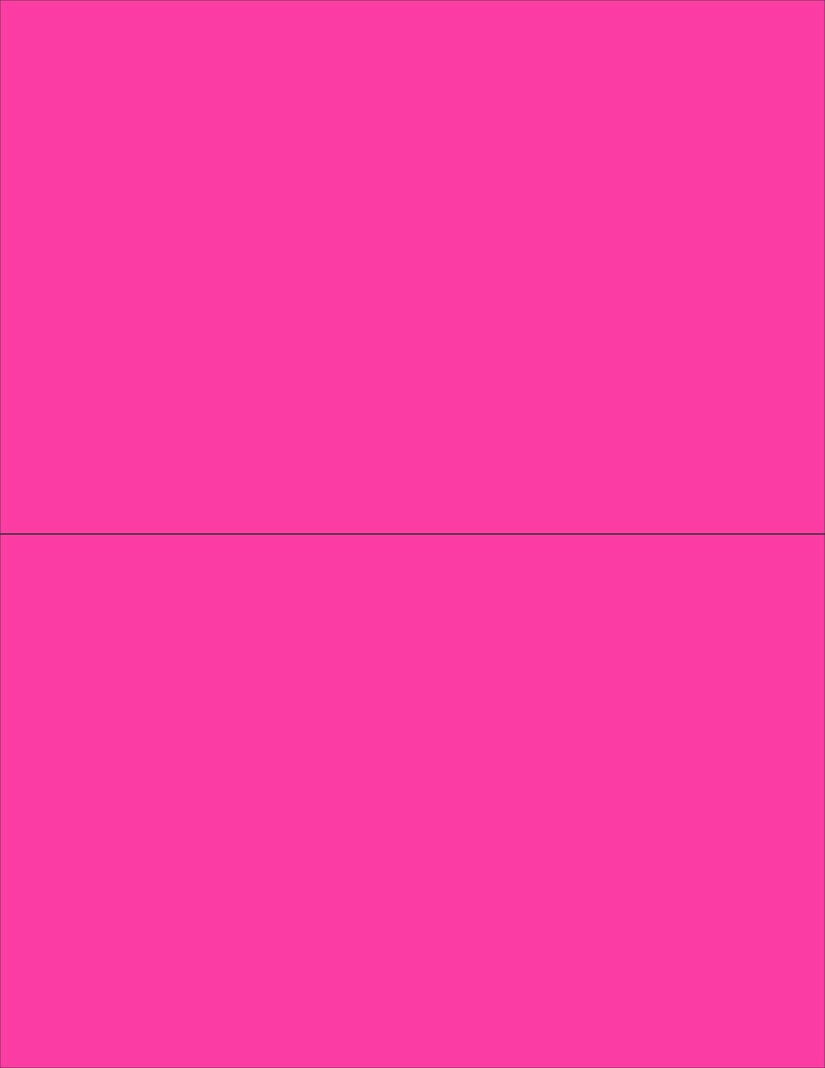NextDayLabels - 8-1/2 x 11 Neon Color High Light Fluorescent Labels for Laser & Inkjet Printer (Pink Fluorescent, 8-1/2" x 5-1/2" - 2 Per Page | 50 Labels)