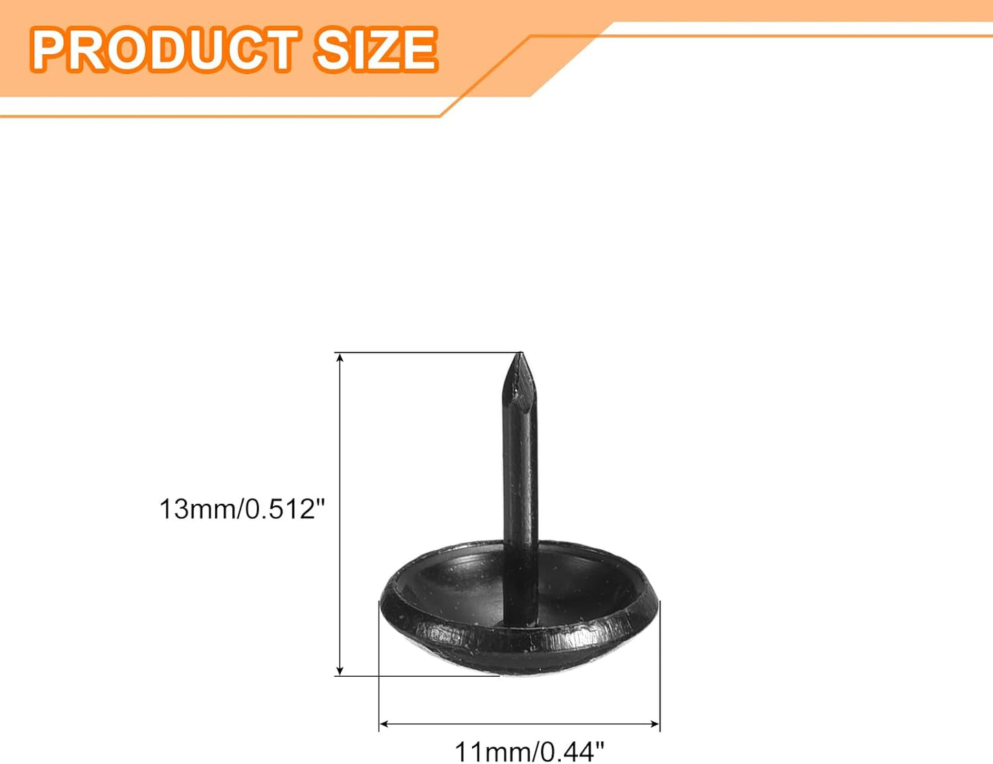 uxcell Upholstery Tacks Nail Pins Furniture, 150Pcs 11x13mm Thumb Tack Pins Assortment Kit Carbon Steel for Home Sofa DIY Decorative Nail Heads Nails, Black