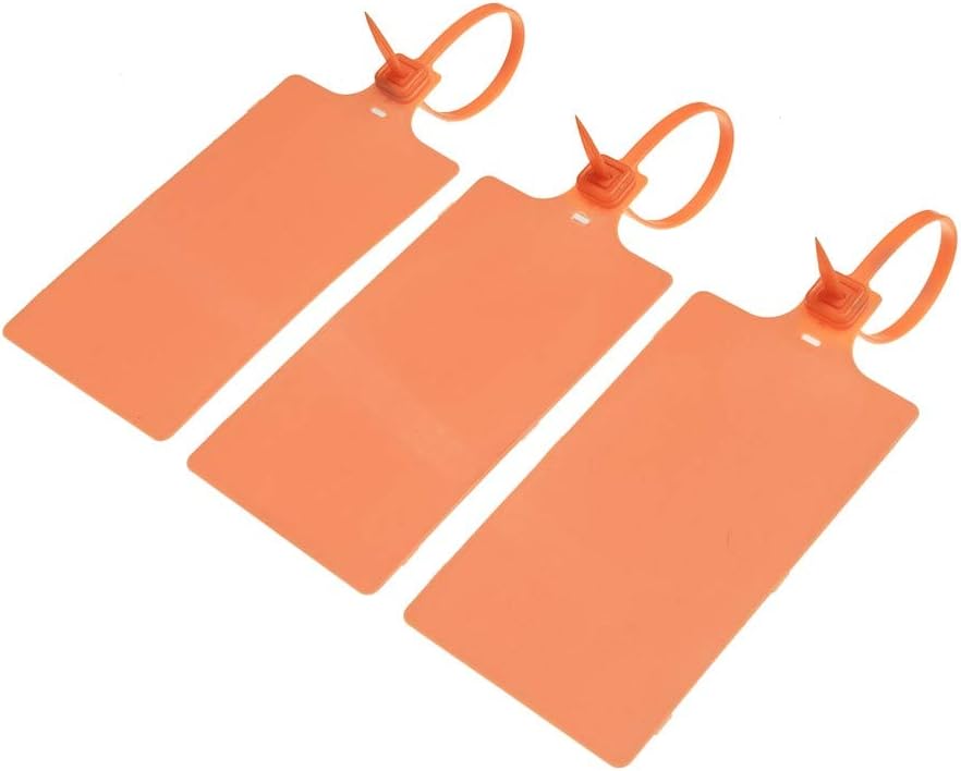 Plastic Seals Shipping Tags Logistics Use Big Sign Tie Large Label Tie, 255mm Total Length, Package of 100pcs (Orange)