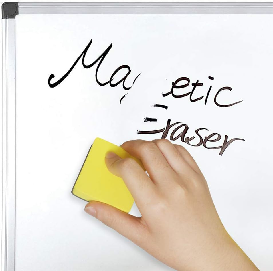 40 Pack Magnetic Whiteboard Dry Eraser Dry Erase Erasers Bulk Chalkboard Eraser Cleaner for Classroom, Office (2 x 2 inch, Yellow)