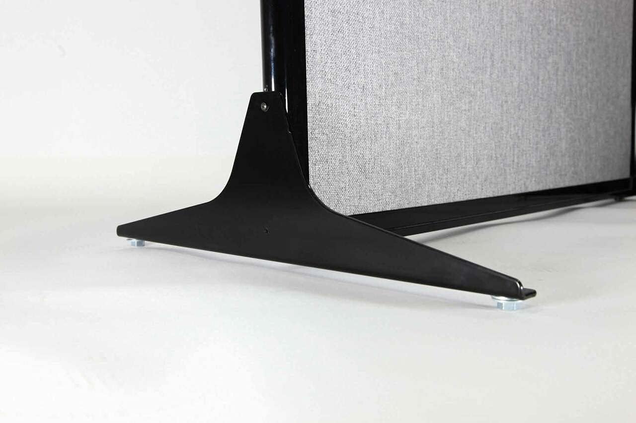 Versare Workstation Partition | Portable Wall Divider | Modern Office Cubicle | Free Standing Privacy Screen | Flexible Work Space | 66" x 70" W/Window, Navy Blue Fabric Panels