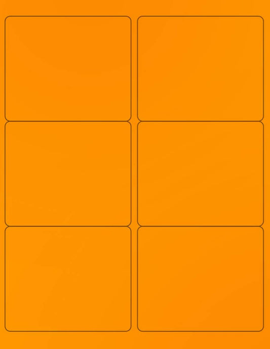 NextDayLabels - 8-1/2 x 11 Neon Color High Light Fluorescent Labels for Laser & Inkjet Printer (Orange Fluorescent, 4" x 3-1/3" - 6 Per Page | 600 Labels)