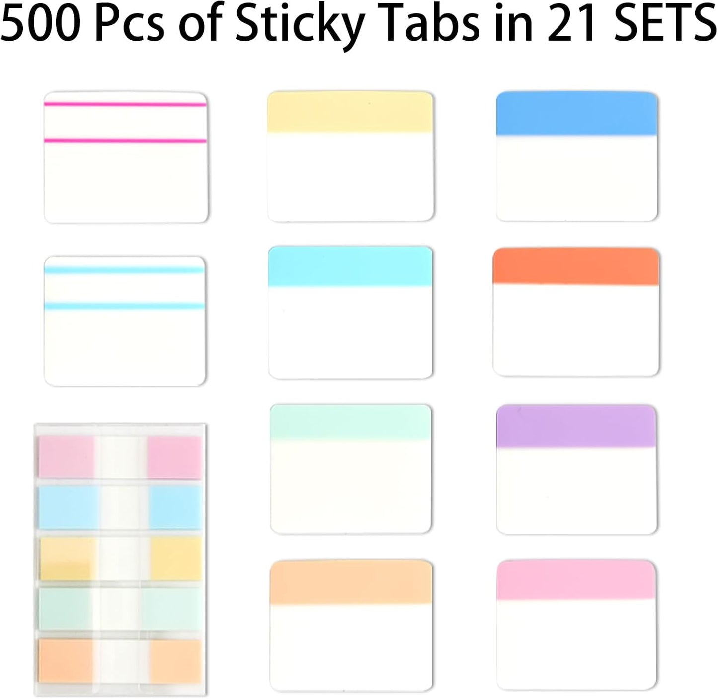 Sticky Index Tabs Book Page - 500Pcs 2 Inch Writable Colored Pages Markers, Repositionable File Tab Flags Labels Self Adhesive Reading Divider Sticker for Books, Binders, Notebook Files Folders,Pastel
