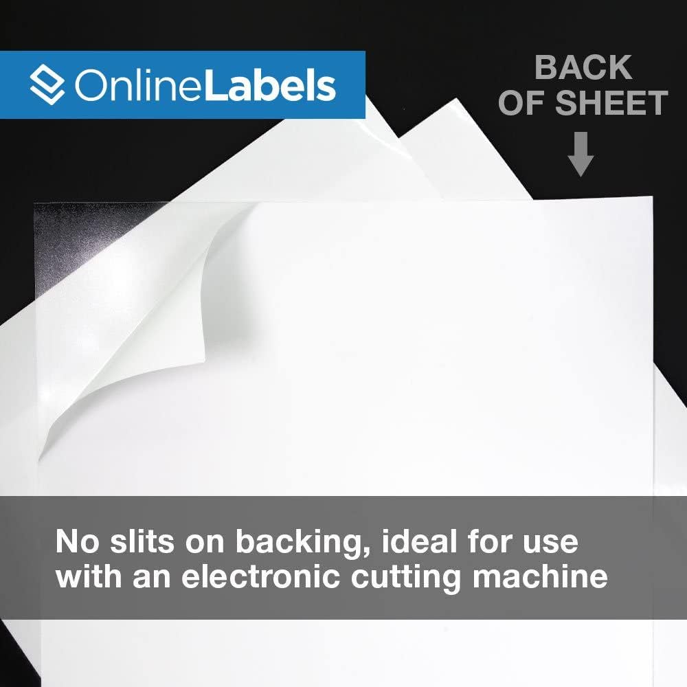 8.5 x 11 Crystal Clear Gloss Sticker Paper (Inkjet Printers Only) - 100 Sheets - Full Sheet Labels - OnlineLabels