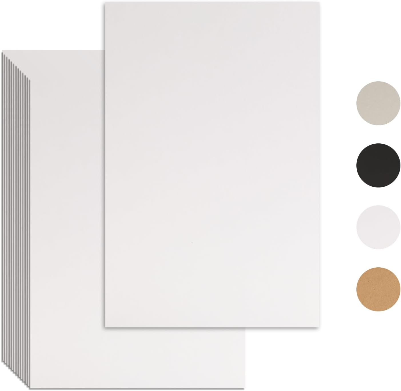 25 Pcs Book Board, Binder Board, Cover Board, Heavy Duty Chipboard for Book Binding, DIY Cardboard (White, A5 80PT)