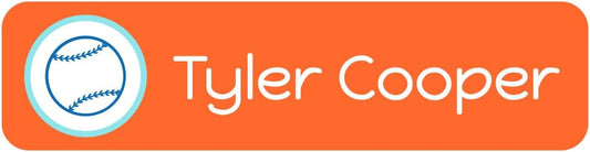 Name Bubbles - Custom Small Rectangle Name Labels for Kids (64 Labels) - Personalized Waterproof Name Stickers for Daycare, Lunch Boxes, Water Bottles, Shoes, School Supplies, & Camp (Baseball)