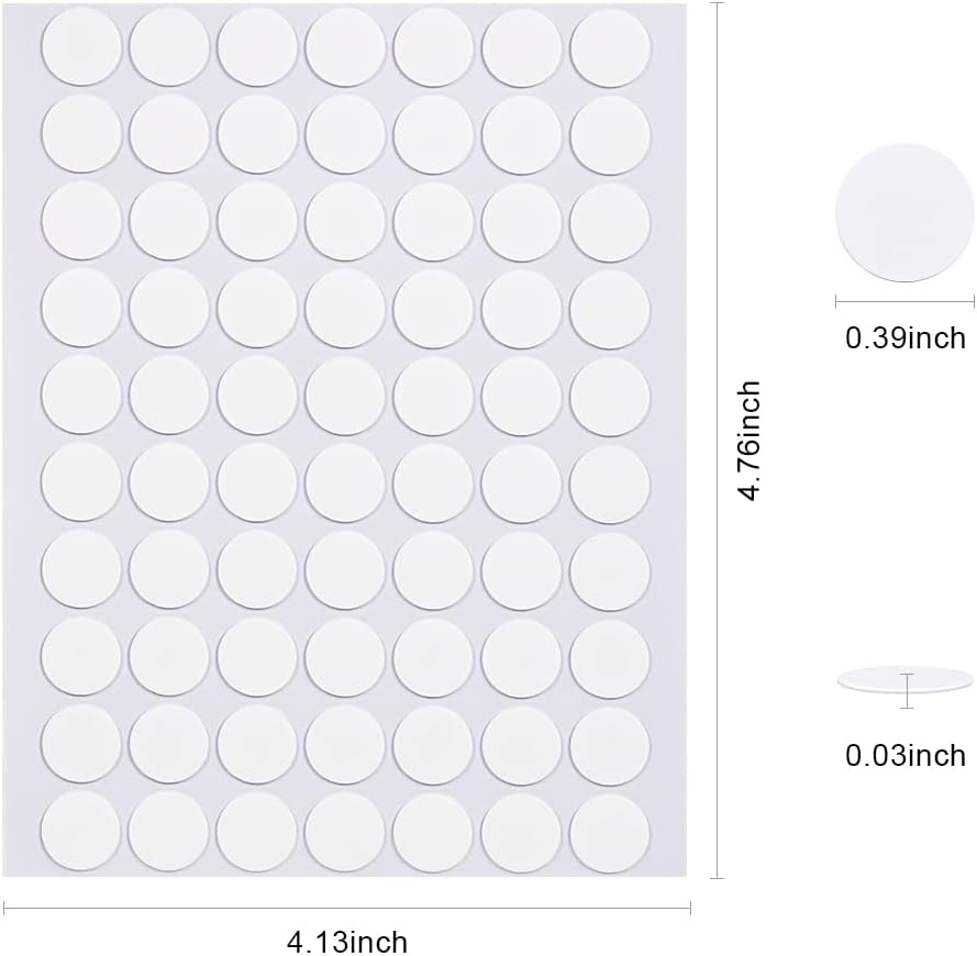 10mm Double Sided Sticky Dots Removable Adhesive Putty No Traces Clear Sticky Tack Waterproof Stickers for Wall Metal Glass Ceramic Wood (280PCS)