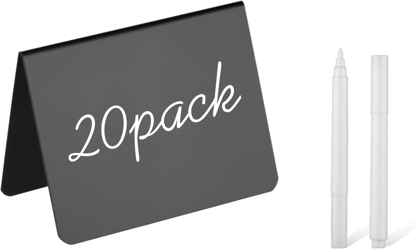 20 Pack 4"x3"Mini Chalkboard Signs for Chalk Sign for Food - Party - Buffet - Table Sign Chalkboard - Wedding - Bakery - Small Chalkboard Sign - Mini Chalkboard Signs for Food