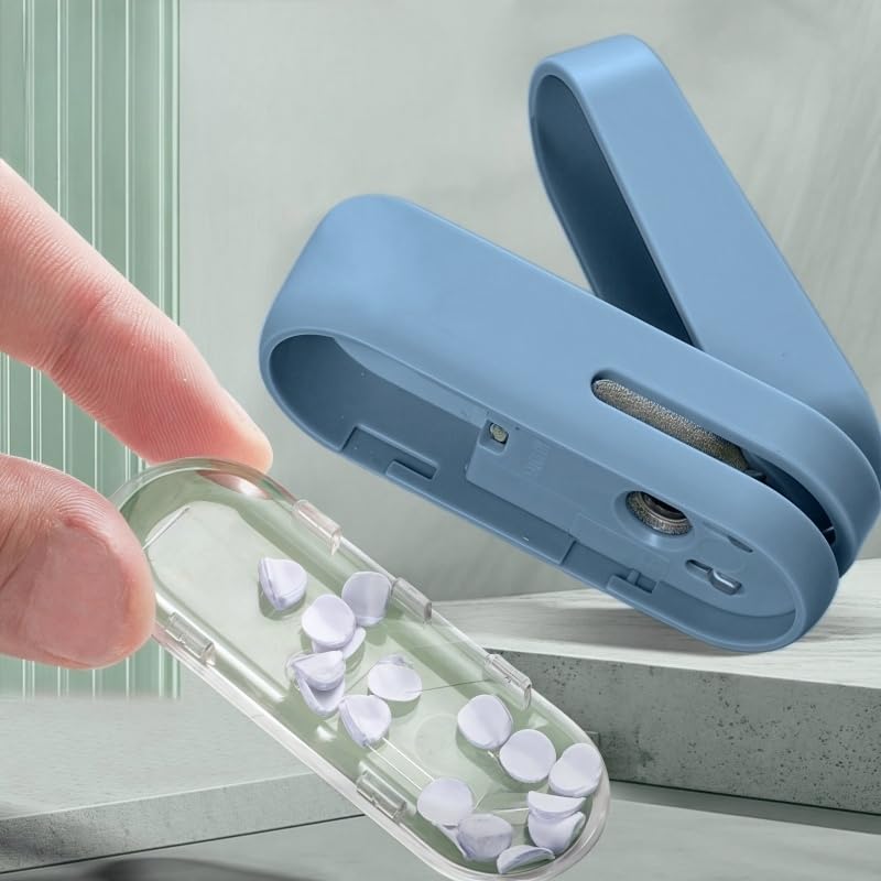 Magnoloran 2 Pack Single Hole Punch, 1/4 inch Mini Small Hole Puncher Heavy Duty Paper Hole Puncher Small Hole Punch One Hole Puncher for Crafts Paper Cards Tags Scrapbook-Blue&White