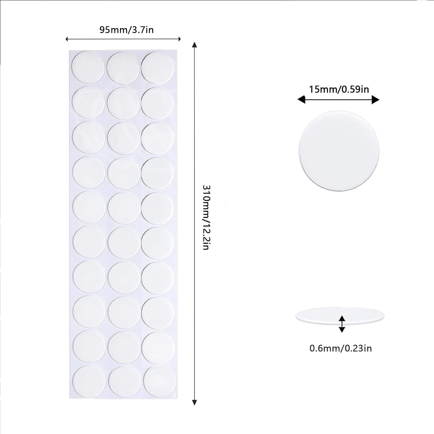 Adhesive Stick dots Two-Sided Sided Mounting Putty Stick Tack for Wall Hanging Crafts Balloons Festival Party Decorations,Clean Removable(0.59"*0.59"-500)