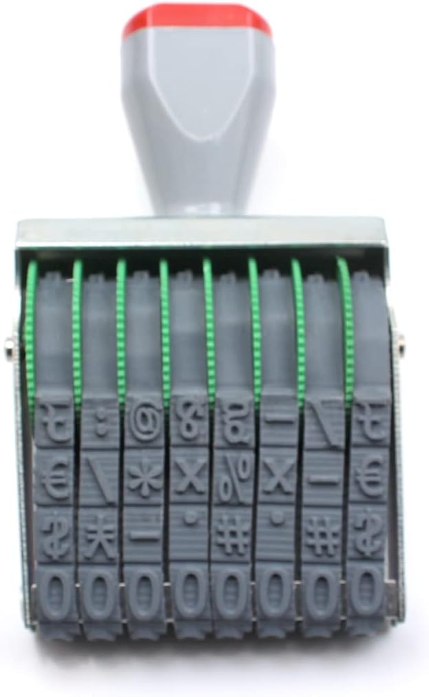 8 Digits Number Stamp Rolling Wheel Office Stamps Personalized Custom Stamps,Multi- Functional Creative Symbol Business Date Stamp