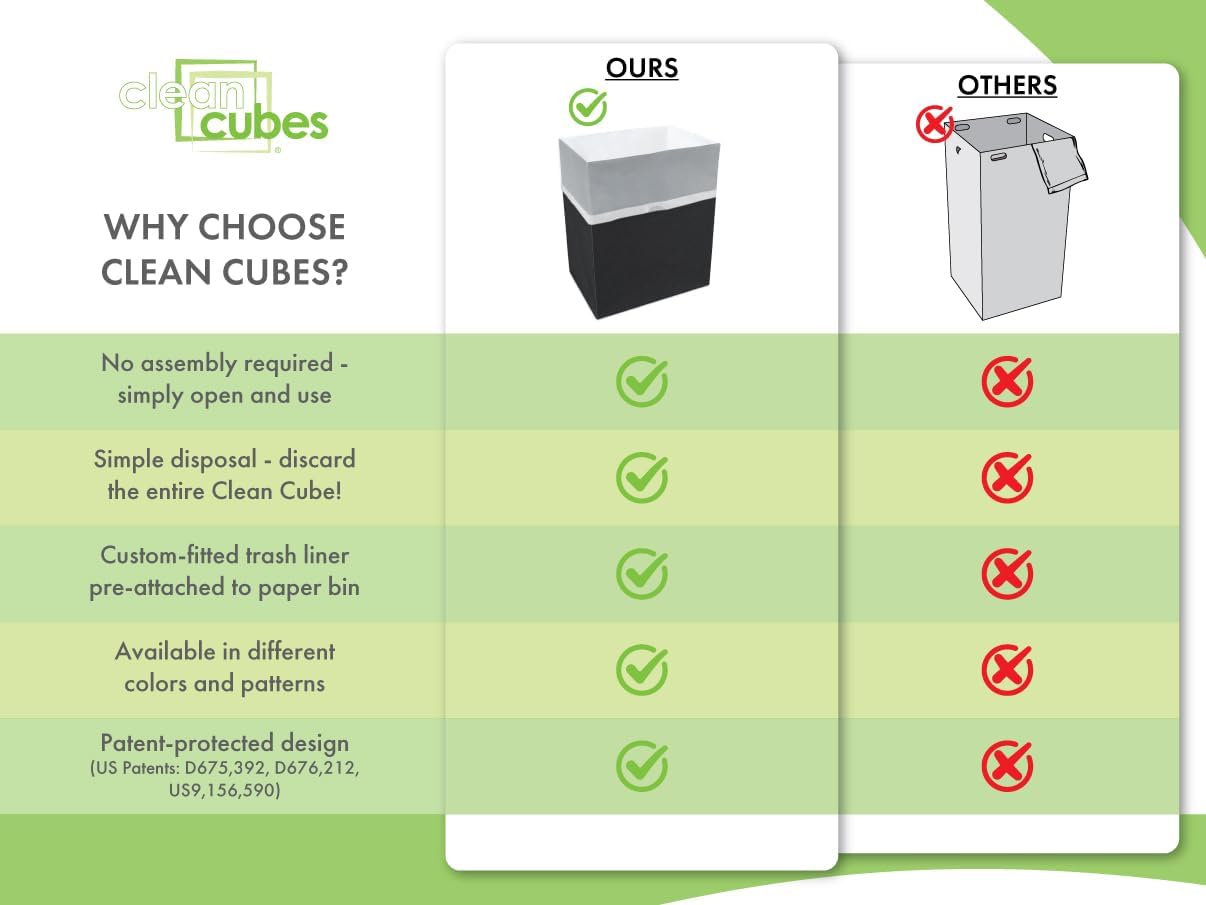 | 13 Gallon Disposable Trash Cans (3-Pack) with Fitted Trash Bags - Reusable Garbage and Recycling Bins for Parties, Events, and More (Black - 17" Height x 13.5" Width x 10" Depth)