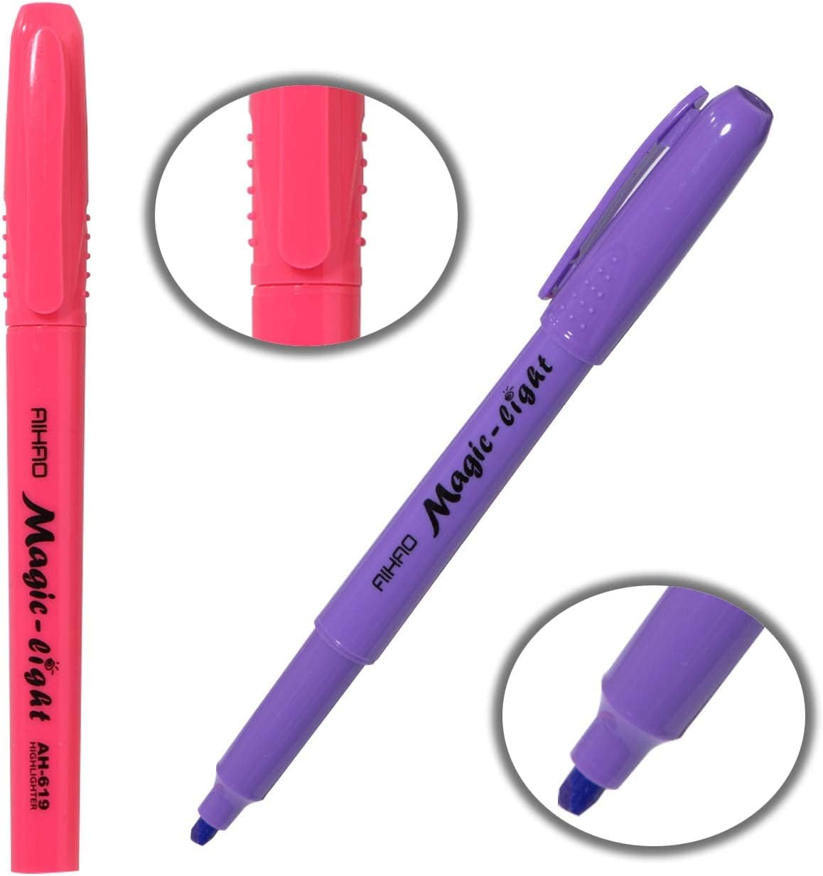 AIHAO Highlighters Assorted Colors, Chisel Tip Highlighter Pens, Pocket-Style, Assorted Ink Colors, 24 Pack