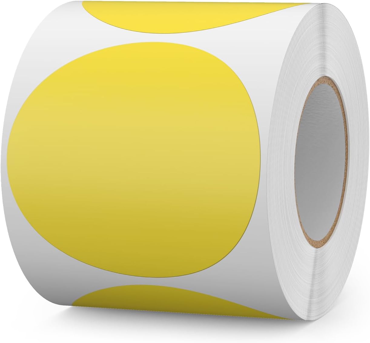 500 PCS Yellow Dots Stickers 3 Inch Vinyl Color Coding Round Sticker Removable Writable Circle Floor Labels Roll for Inventory Office Classroom