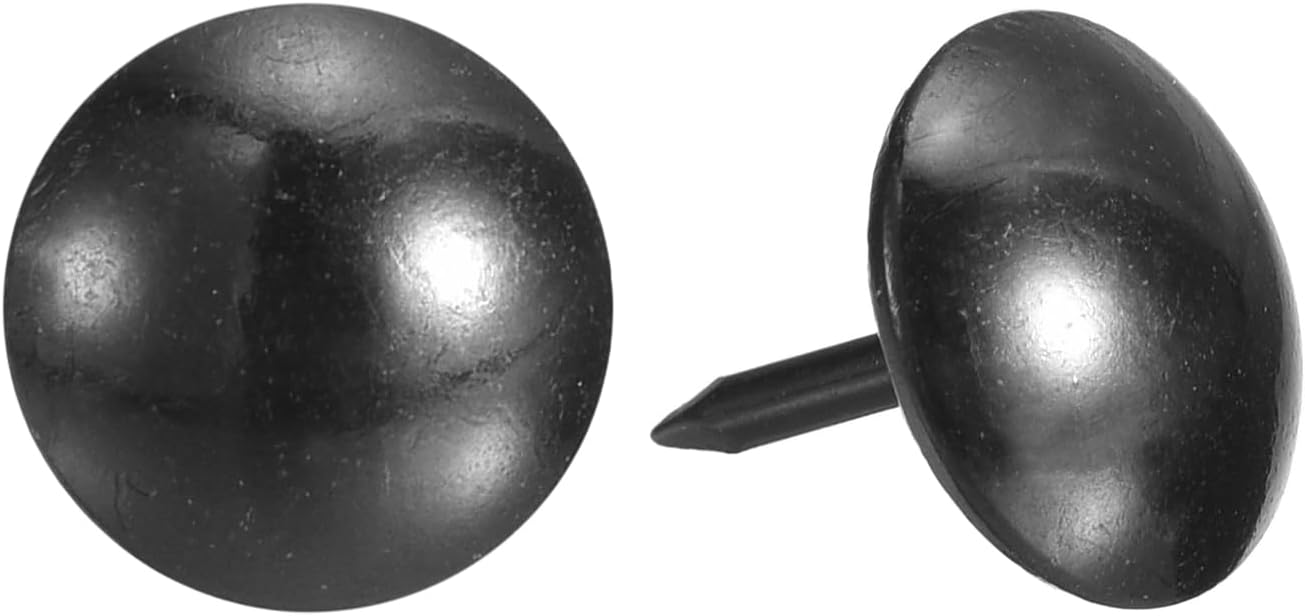 uxcell Upholstery Tacks Nail Pins Furniture, 150Pcs 11x13mm Thumb Tack Pins Assortment Kit Carbon Steel for Home Sofa DIY Decorative Nail Heads Nails, Black