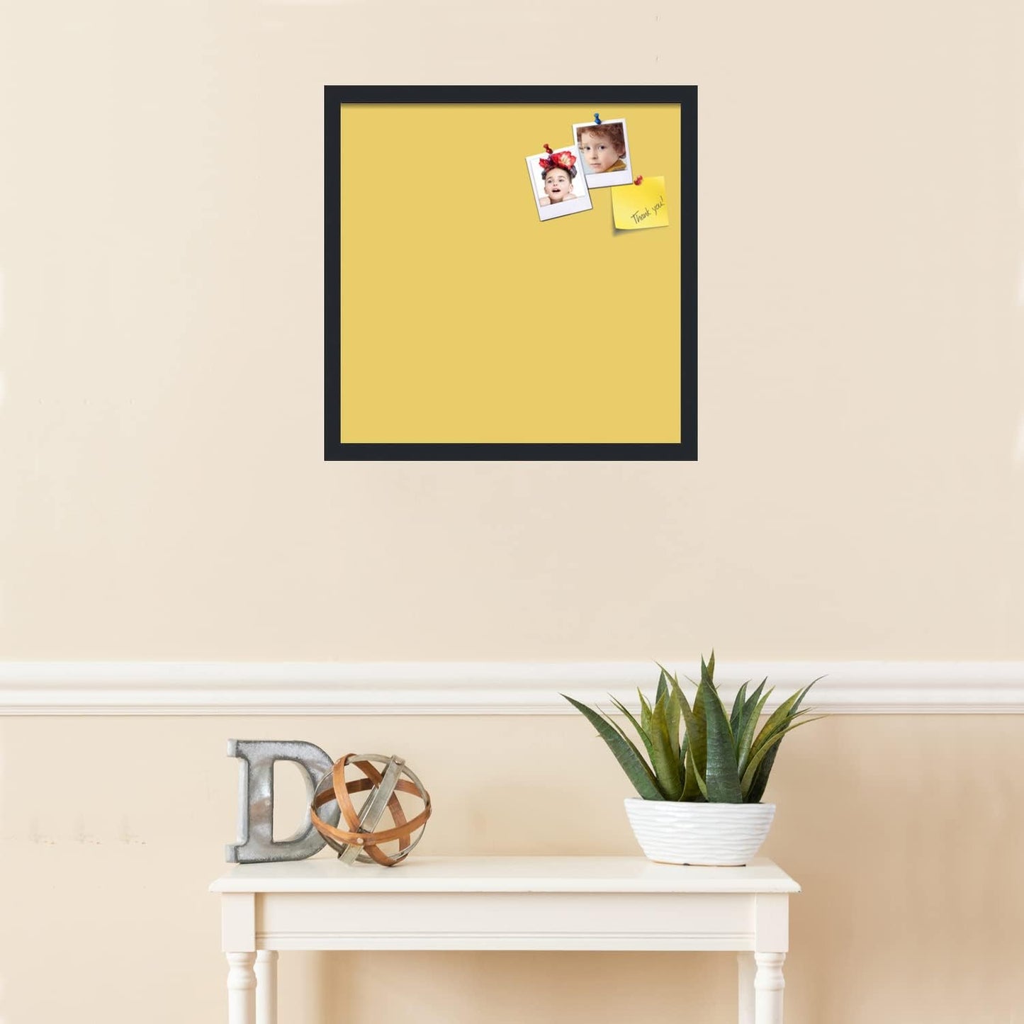 PinPix 20x20 Inch Cork Bulletin Board. This Decorative Framed Pin Board Comes with Honey Pastel Design and a Satin Black Frame. Ideal for Home Office Decor or Message Board (PinPix-1810)