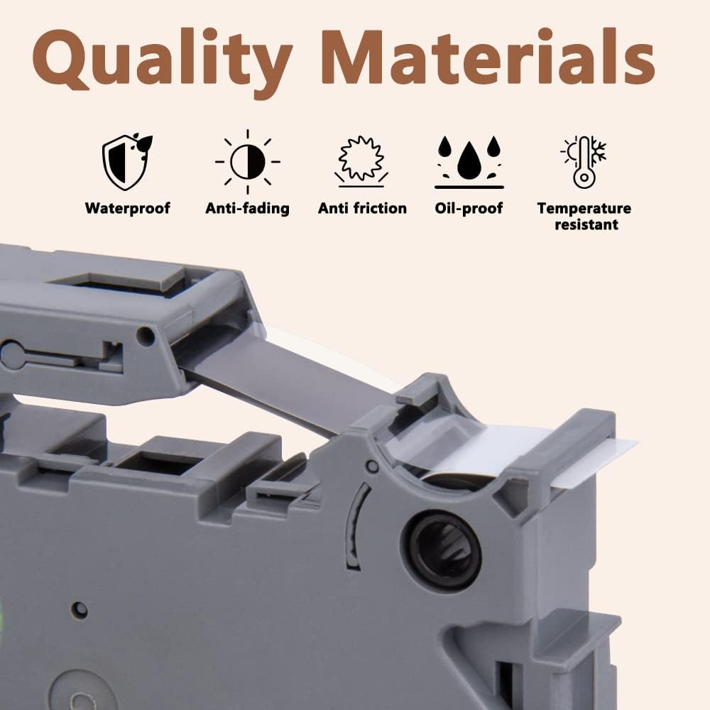 Hehua Tze Tz 6mm 0.23 Laminated Clear Tape Compatible for Brother Label Maker Tape TZe-111 TZe111 TZ-111 TZ111 for Ptouch PT D200 D210 H110 1880, 1/4'' x 26.2ft Black on Clear, 3 Pack