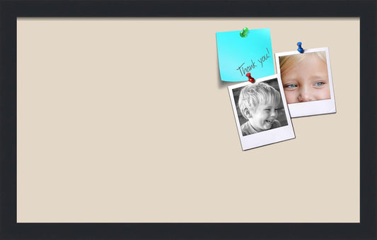 PinPix 20x12 Inch Cork Bulletin Board. This Decorative Framed Pin Board Comes with Desert Pastel Design and a Satin Black Frame. Ideal for Home Office Decor or Message Board (PinPix-1815)