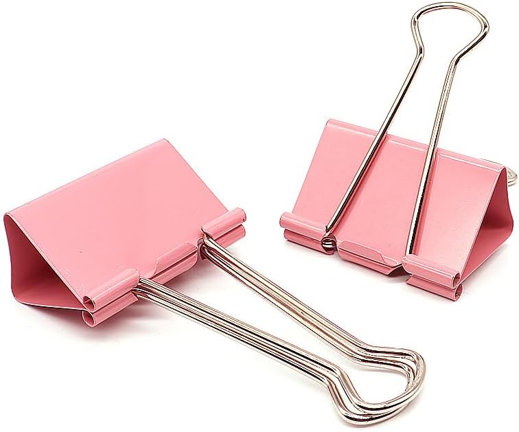 Extra Large Binder Clips, 2 Inch / 51mm, Big Paper Clamps for Office and School Supplies (Pink)