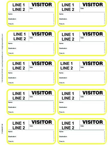 The Spoiled Office Custom Printed Visitor Sign in Book for School and Business with 3" X 2" Peel Off 500 Badges - Spiral Bound Visitor Log Book, Made in USA - Yellow Non-Expiring