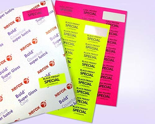 NextDayLabels - 8-1/2 x 11" Neon Color High Light Fluorescent Labels for Laser & Inkjet Printer (Yellow Fluorescent, 1" x 2-5/8" - 30 Per Page | 750 Labels)