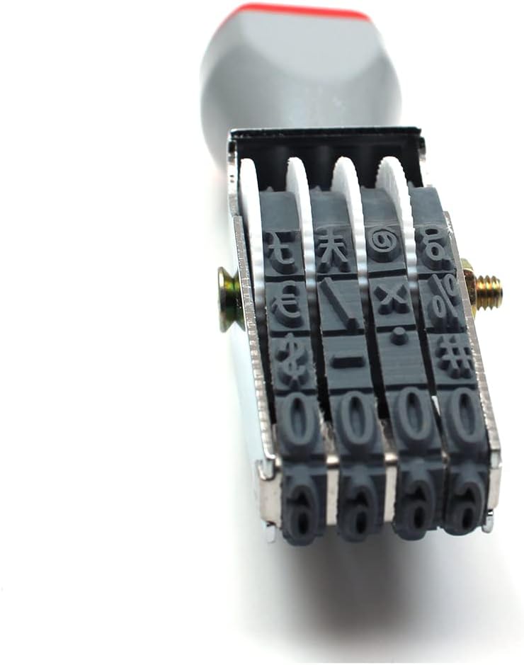 4 Digit Personalized Number Stamp Number Business Stamps Rubber Stamp Multi- Functional Creative Rolling Wheel StampSymbol Office Stamps Rolling Stamp