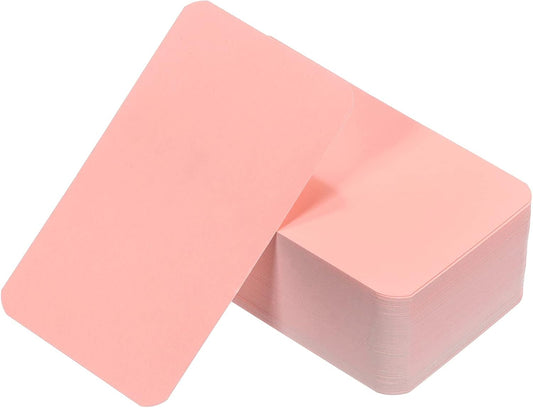 PATIKIL 3.5" x 2" Blank Paper Business Cards, 100 Pack Small Index Flash Cards Words Message Note Card Mini Paper Tags for DIY Gift Craft Scrapbooking, Pink