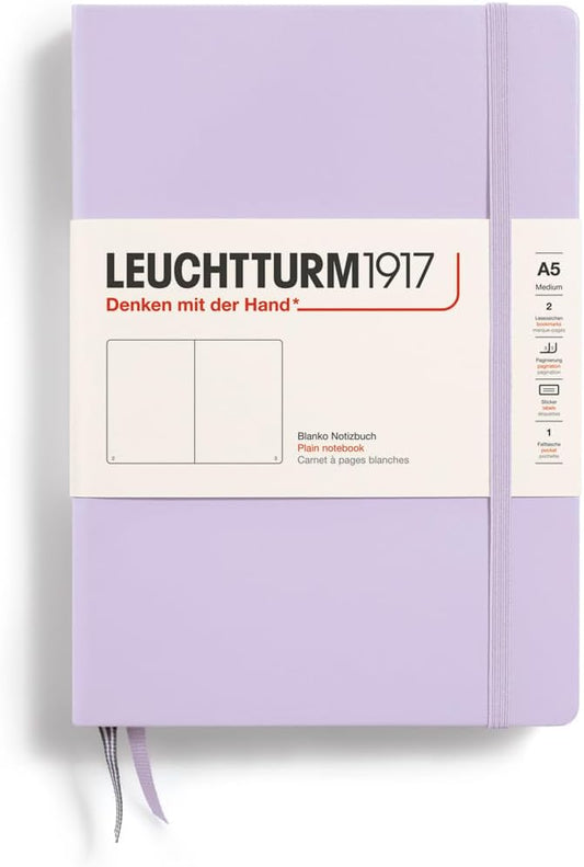 LEUCHTTURM1917 - Notebook Hardcover Medium A5-251 Numbered Pages for Writing and Journaling (Lilac, Plain)