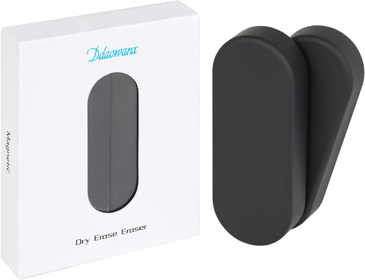 Ddaowanx Dry Erase Erasers, Magnetic Whiteboard Eraser Classroom Must Haves for Students Teachers, School Supplies (2 Pack, Black)
