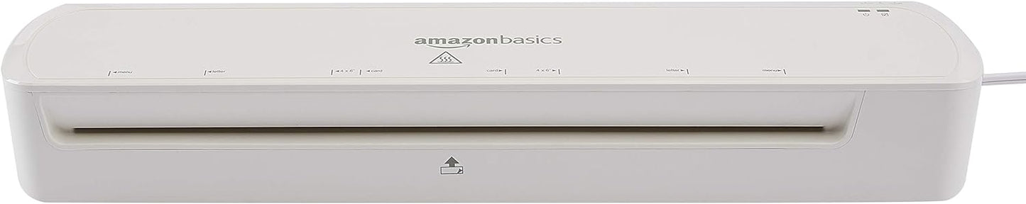 Amazon Basics 12-Inch Thermal Laminator Machine, Easy to Use for Home Office or School, 12-Inch, White