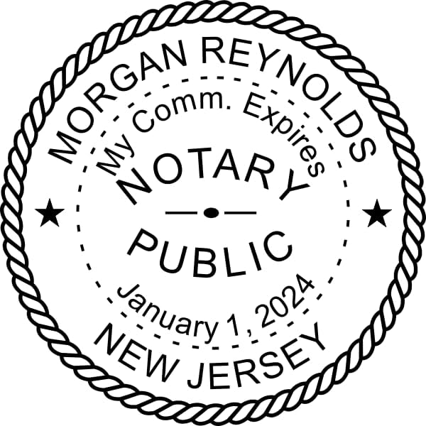 New Jersey Round Notary Embosser | Official State Embosser | Official Seals | Meets State Specifications (New Jersey, Round Embosser)