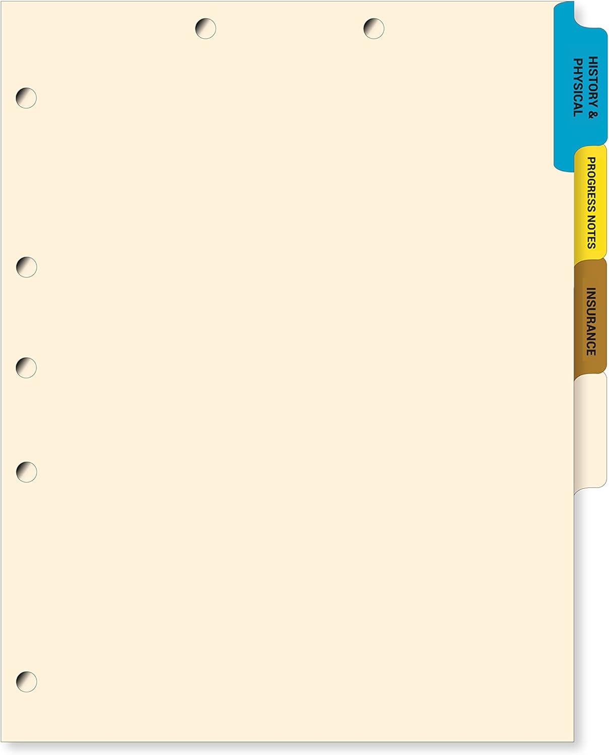 Doctor Stuff - Stock Medical Chart Dividers, 200 Sets of 4 Popular Healthcare Index Tabs, Side Tab, 9" x 11", File Folder Organizer for Nursing Patient Charts and Medical Records