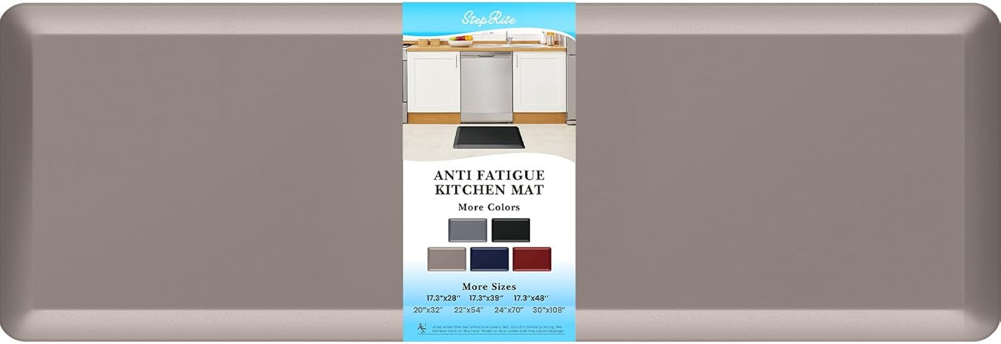 4/5 Inch Thick Kitchen Mats for Floor, StepRite Kitchen Rug for Standing Desk, Non-Slip, Thicker, Stain Resistant, Waterproof, Comfort Anti Fatigue Floor Mat for Home, Kitchen, Office - Khaki,70*24''