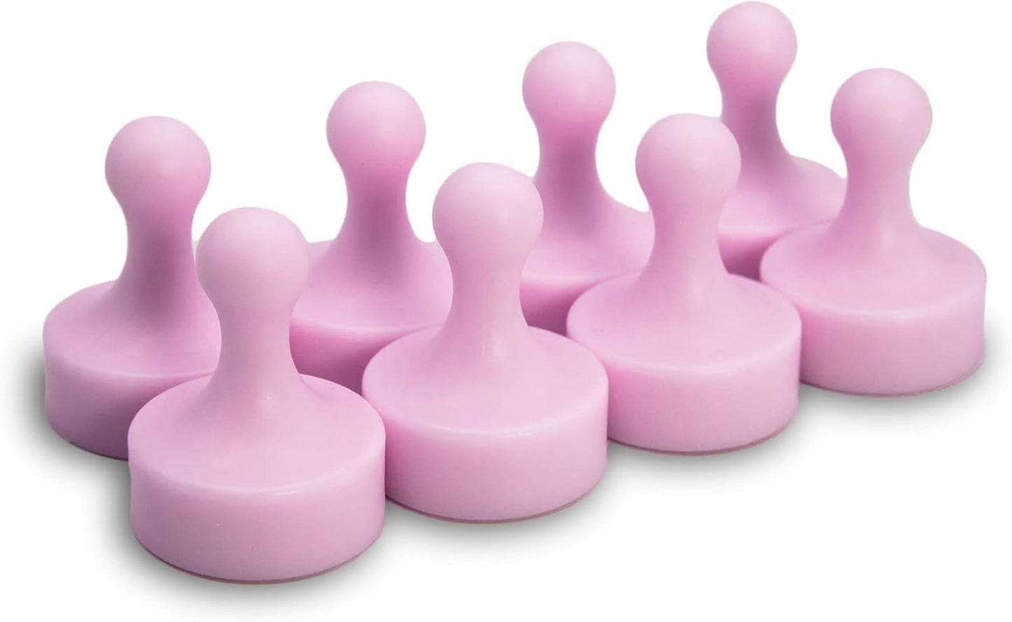 GLASSBOARD STUDIO Powerful Neodymium Magnets, Pawn-Shaped - Strong Fridge/Refrigerator and Whiteboard Magnet, Ideal for Office, Kitchen, Crafts - Rare Earth, Heavy Duty (8, Cotton Candy Pink)